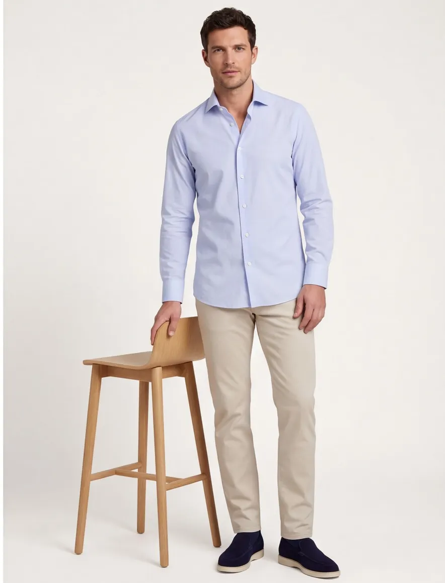 Xacus overhemd lichtblauw Tailor Fit