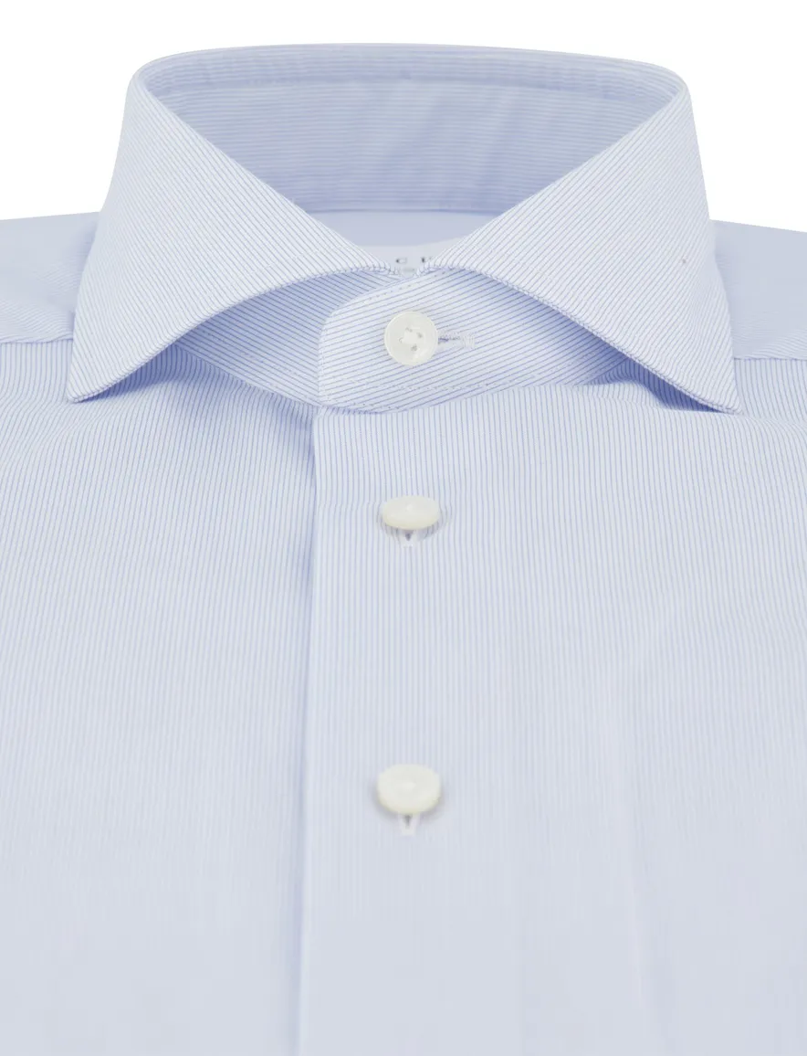 Xacus Tailor Fit overhemd lichtblauw streepje