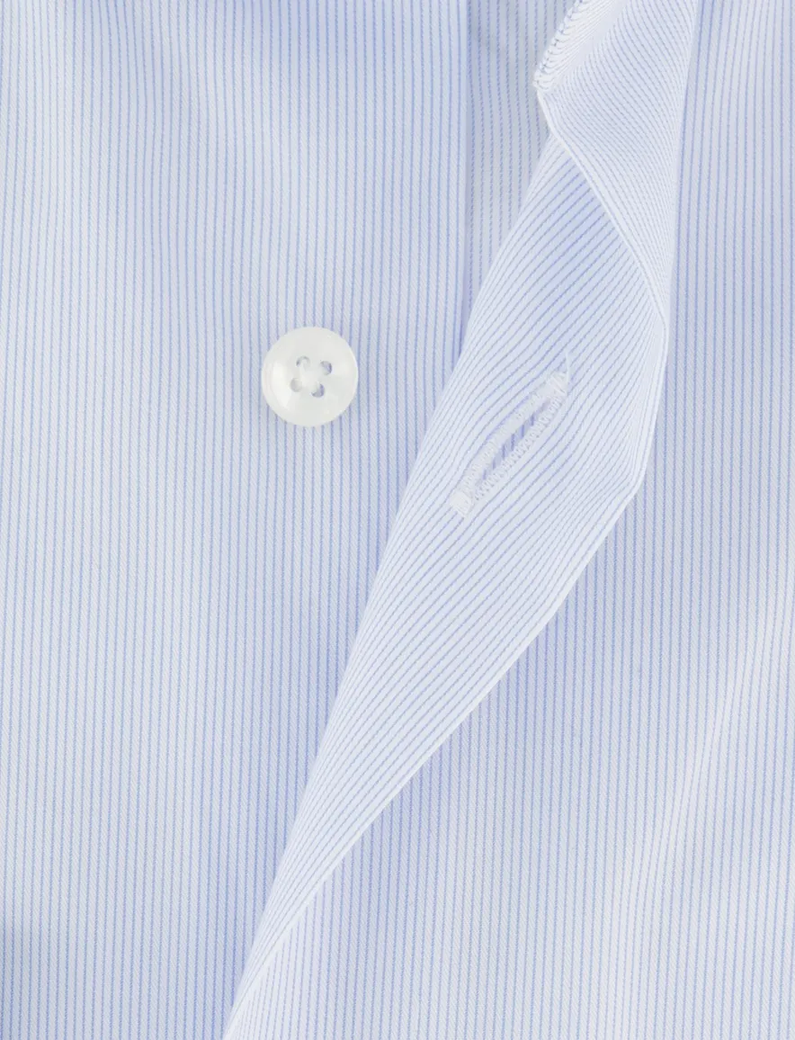 Xacus Tailor Fit overhemd lichtblauw streepje
