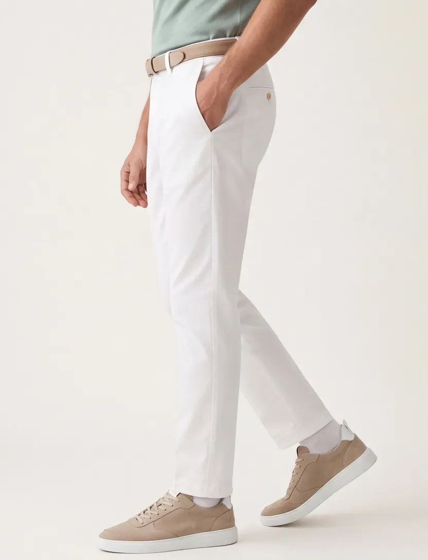 Broek Barmas Roger flatfront wit