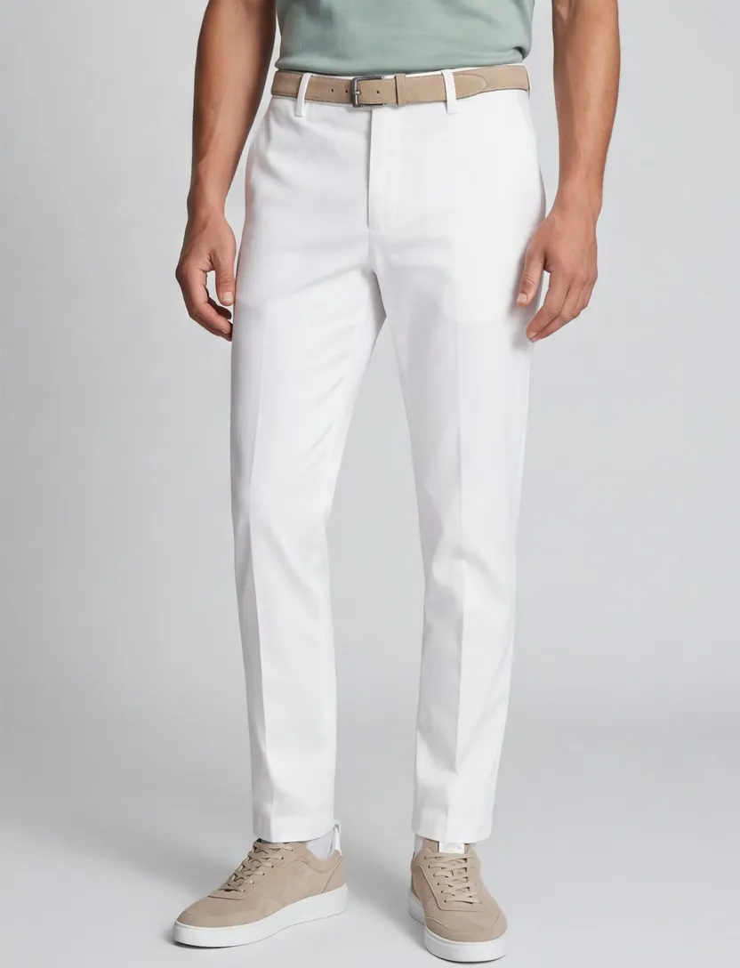 Broek Barmas Roger flatfront wit