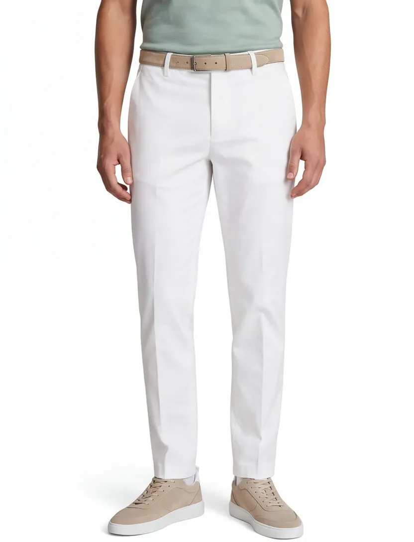 Broek Barmas Roger flatfront wit
