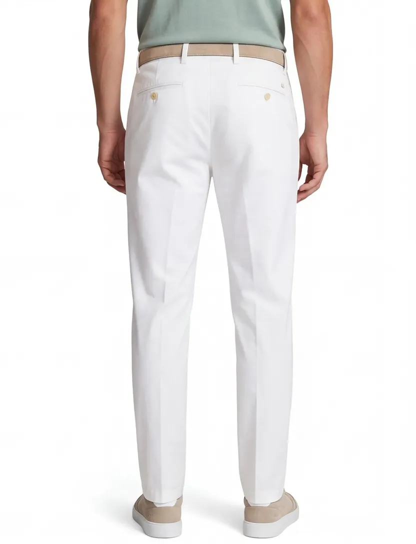 Broek Barmas Roger flatfront wit
