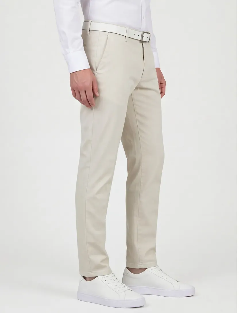 Broek Barmas Roger flatfront ecru