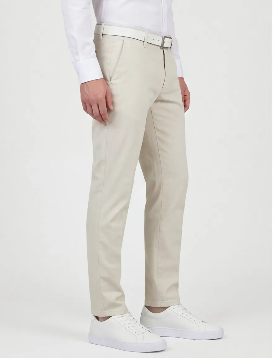 Ecru Barmas Roger flatfront broek