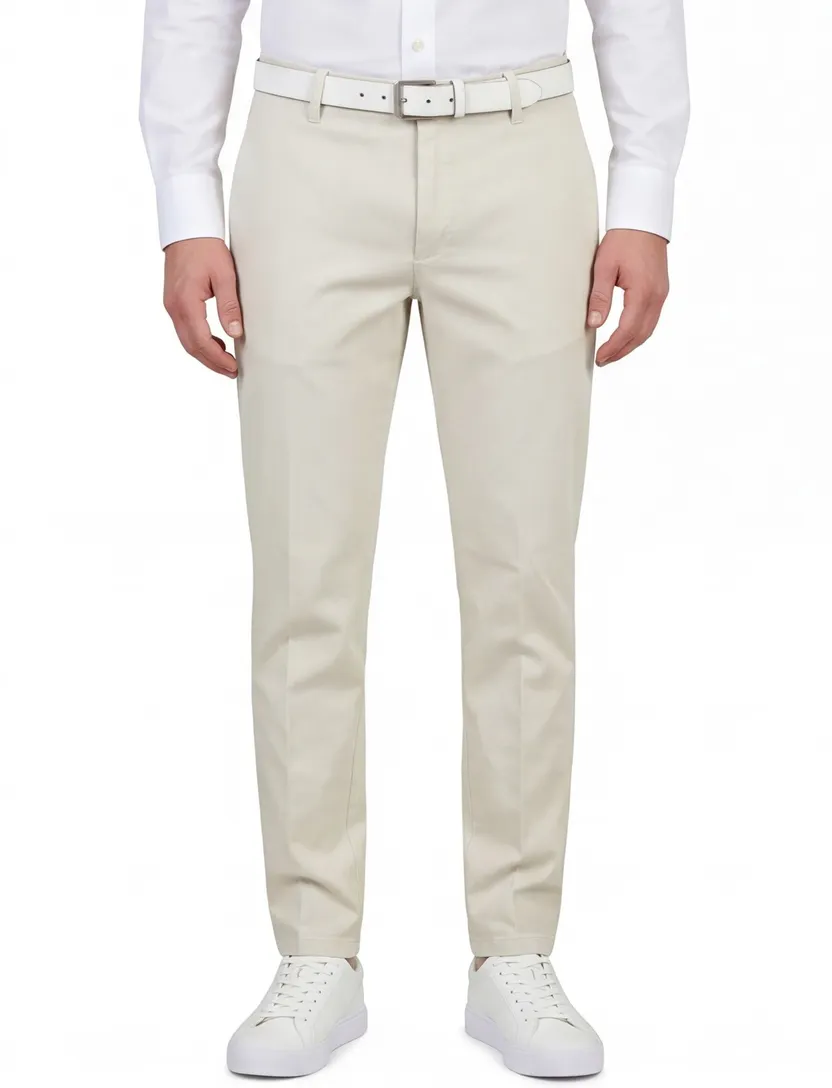 Broek Barmas Roger flatfront ecru