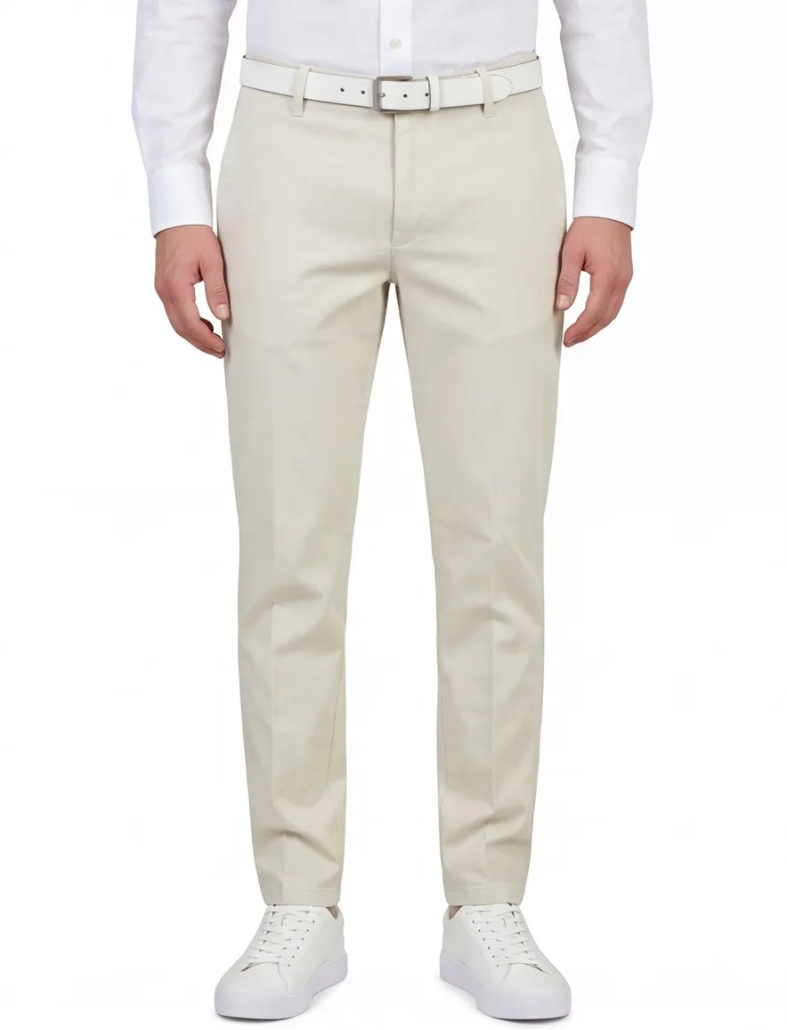 Ecru Barmas Roger flatfront broek