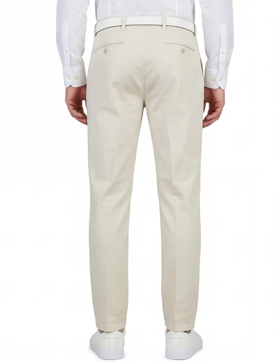 Ecru Barmas Roger flatfront broek