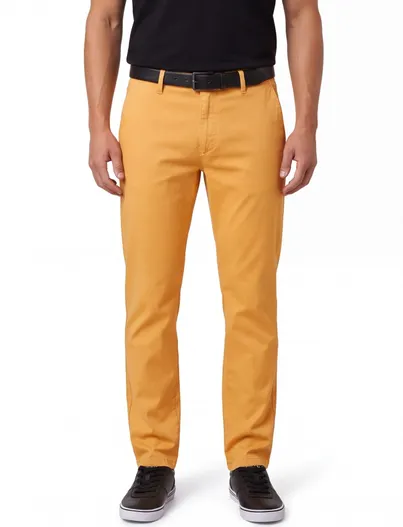 Barmas Pantalon Barmas Roger geel flatfront normale fit
