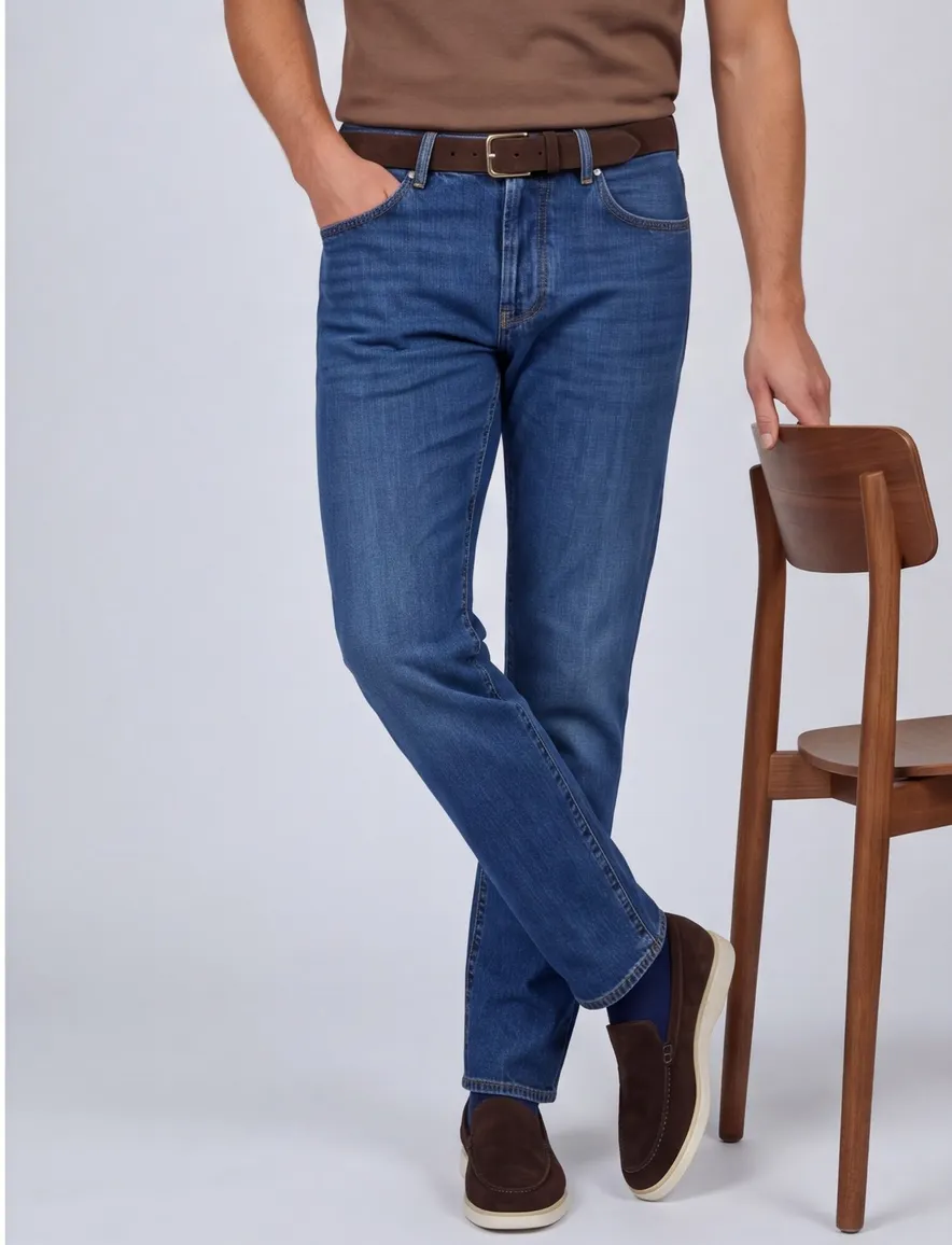 Barmas Denver 5 pocket jeans blauw denim