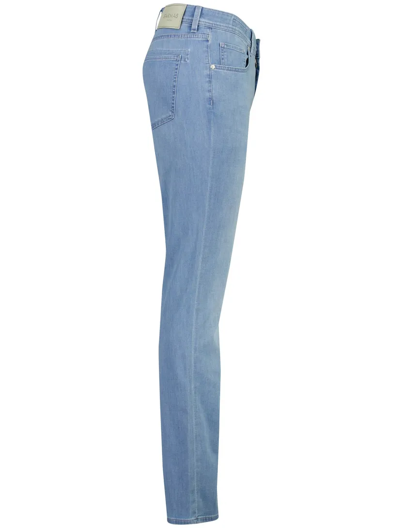 Blauwe jeans Barmas Dean 5 pocket zonder omslag