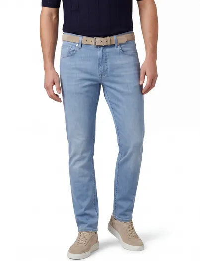 Barmas Barmas Dean 5 pocket jeans blauw zonder omslag