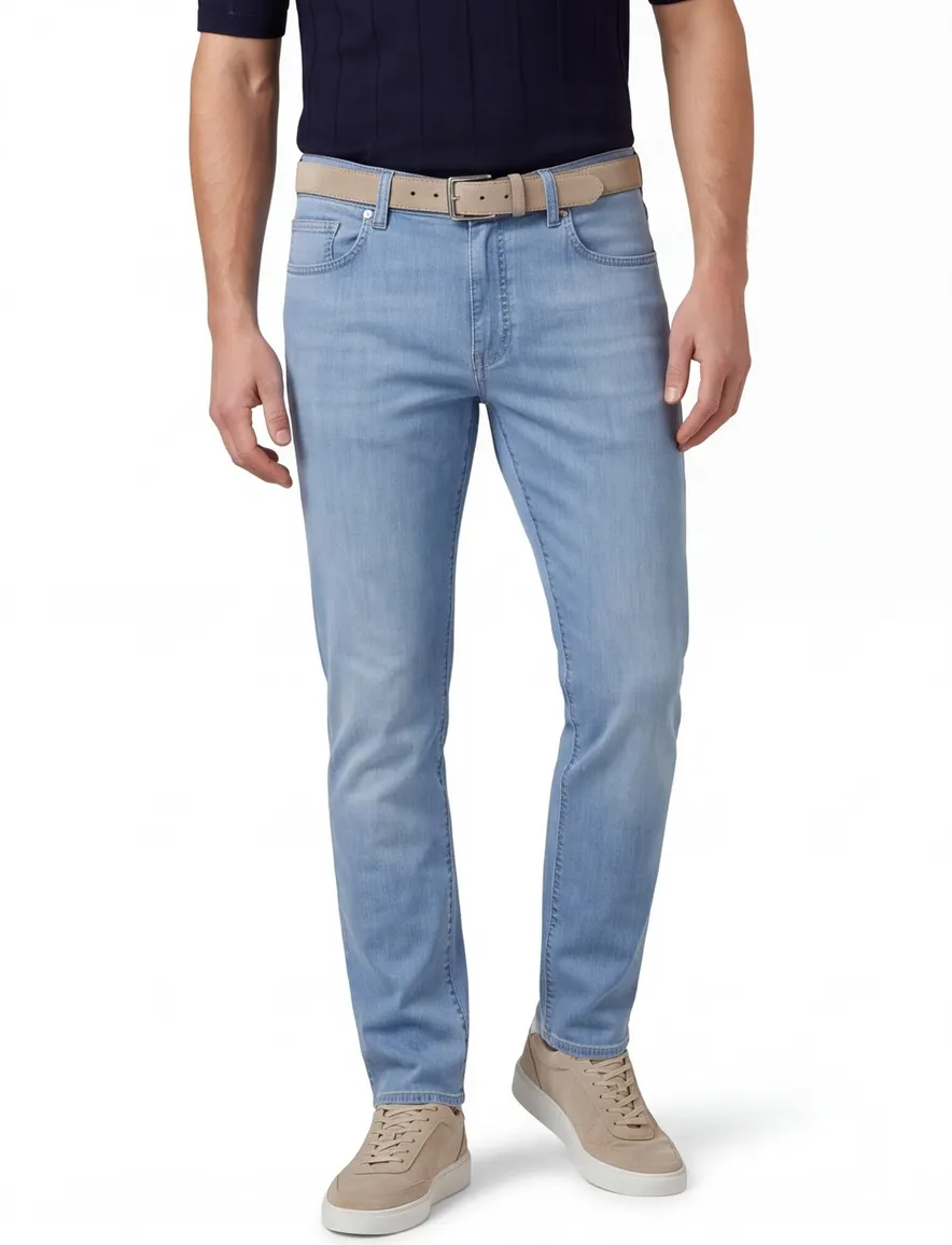 Barmas Dean 5 pocket jeans blauw zonder omslag