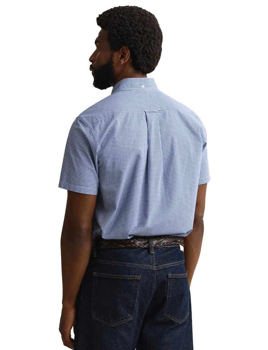 Gant overhemd korte mouw blauw