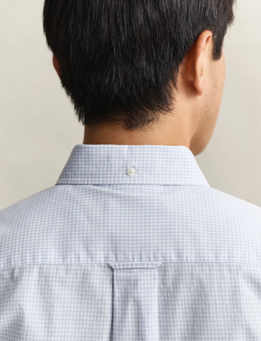 Overhemd Gant blauw geruit met borstzak