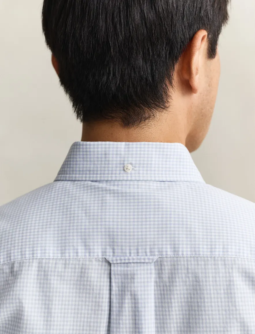 Overhemd Gant blauw geruit met borstzak