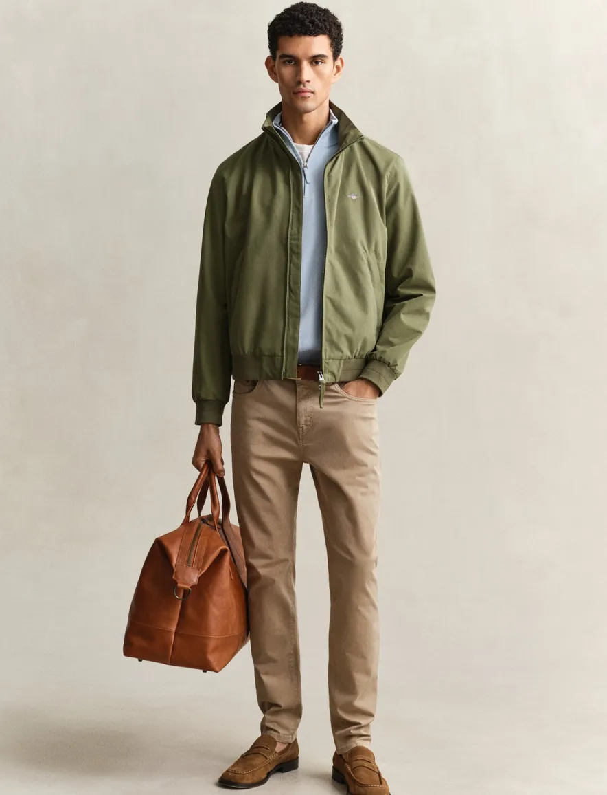 Gant jas groen polyester effen