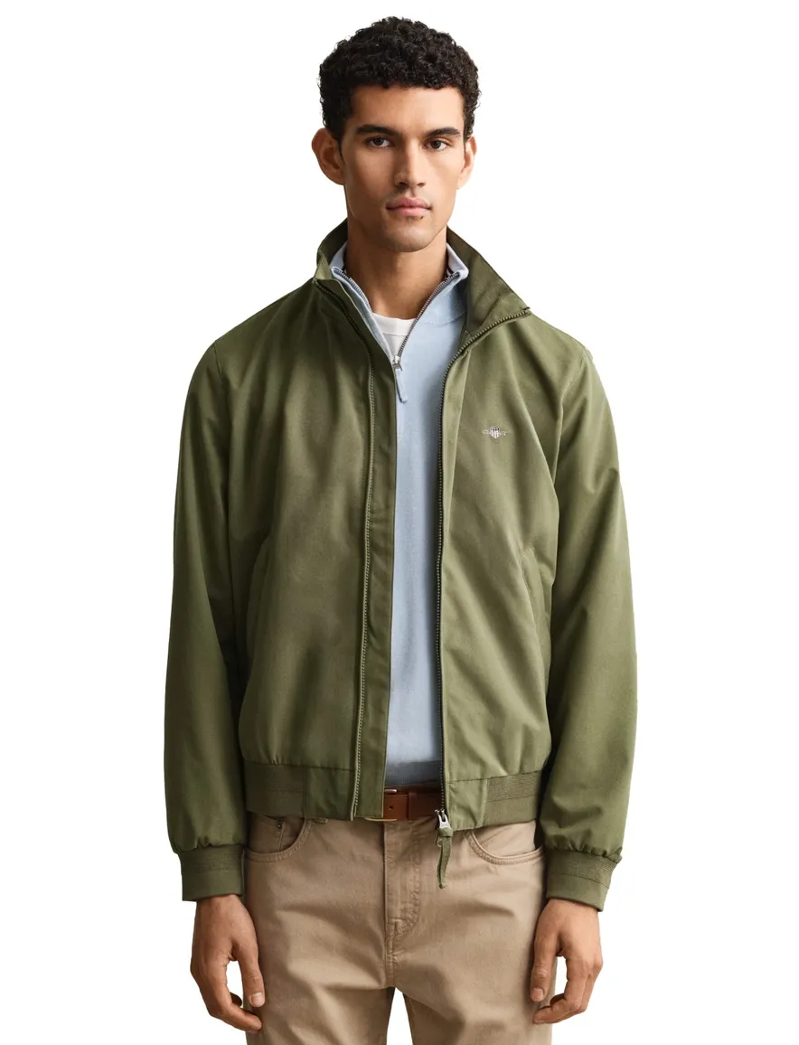 Gant jas groen polyester effen
