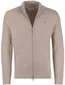 Beige structuur vest Gant met rits en boordstreep
