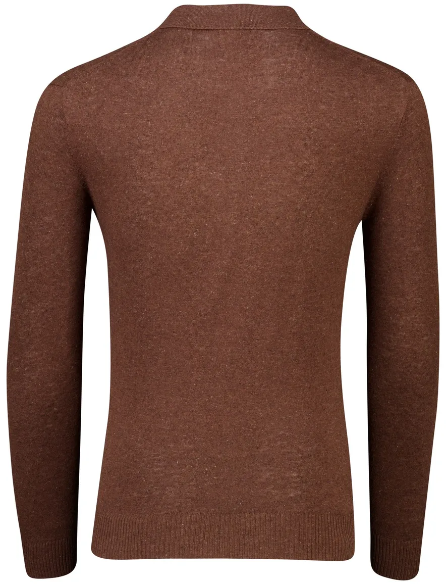 Poloshirt Gant Regular Fit bruin gemêleerd wijde fit