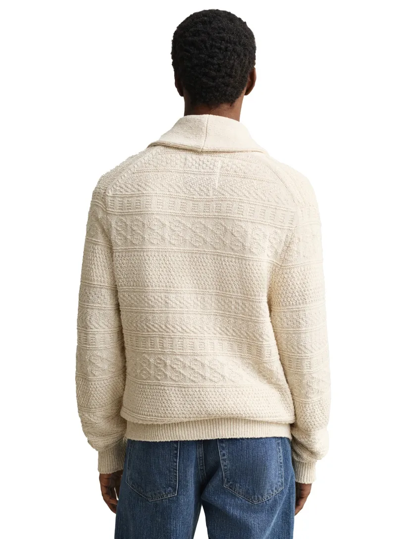 Gant vest creme katoen knopen normale fit