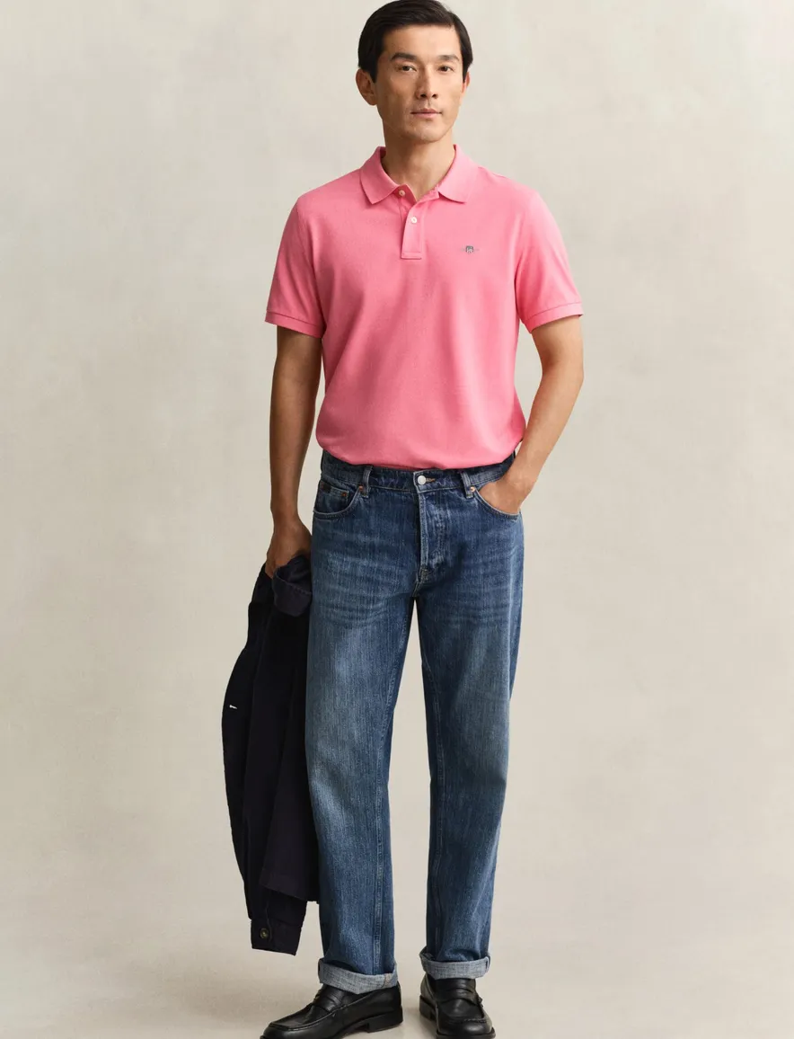 Roze gant polo 2-knoops