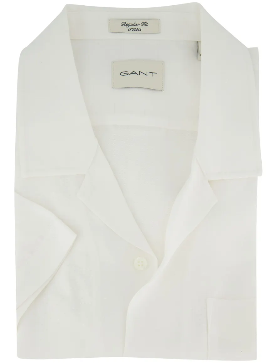 Gant overhemd casual korte mouw wit