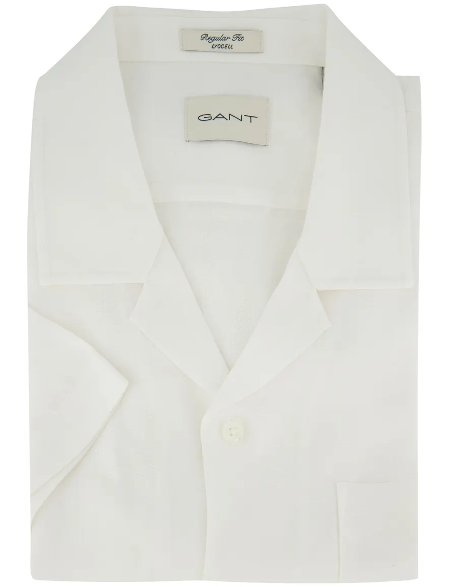 Gant overhemd casual korte mouw wit