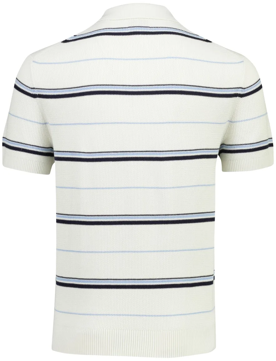 creme Gant poloshirt gestreept korte mouw