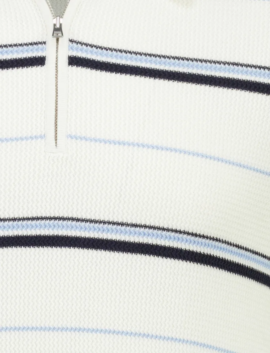 creme Gant poloshirt gestreept korte mouw