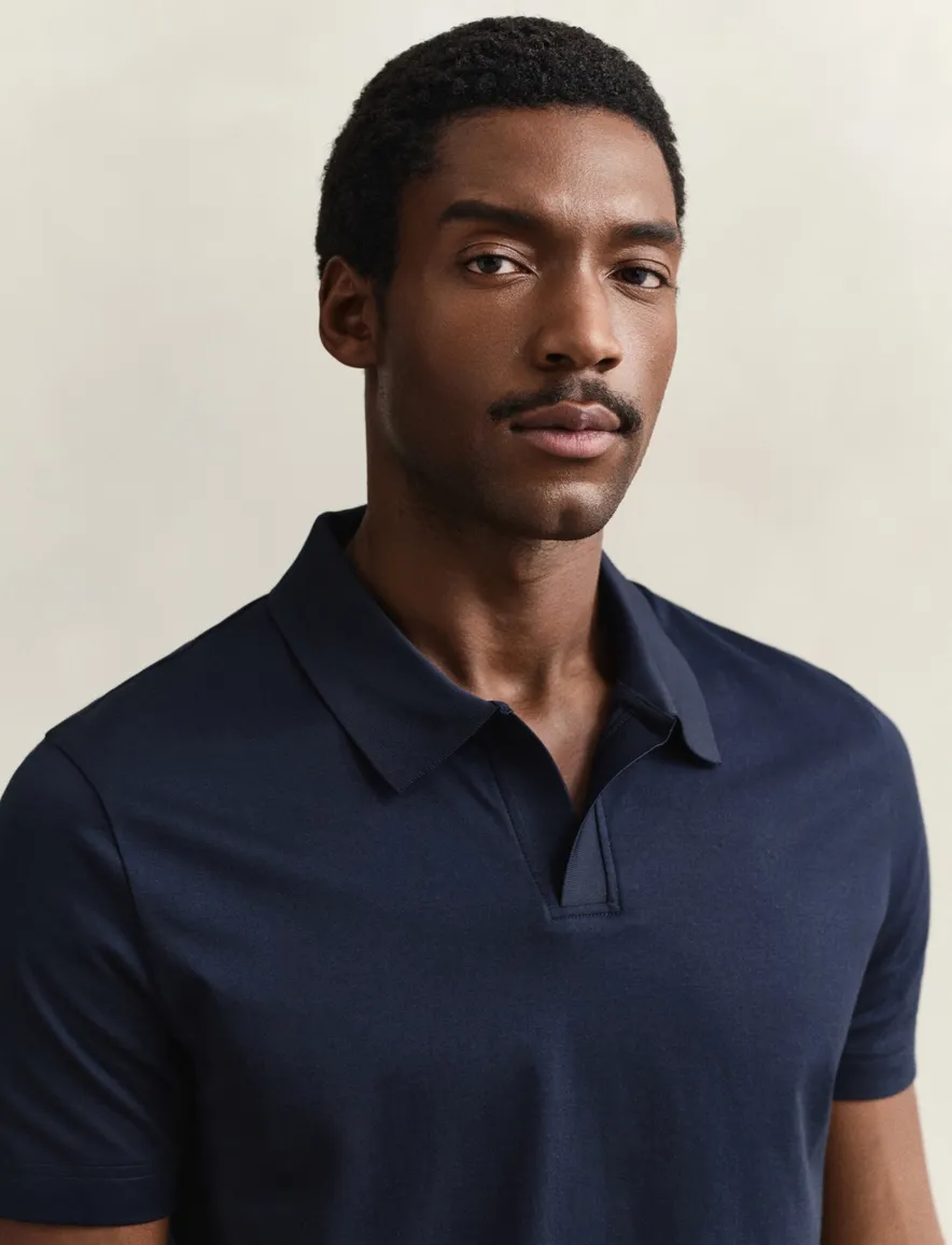 Gant polo donkerblauw korte mouw