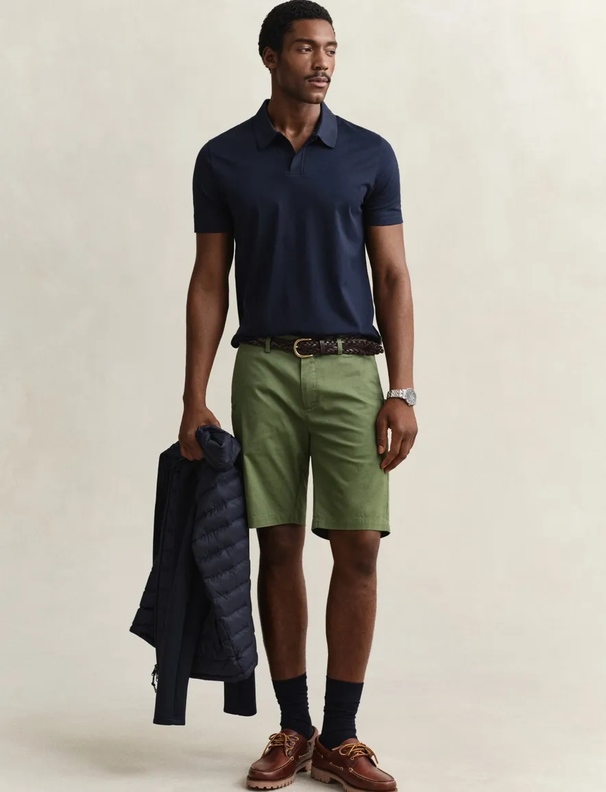 Gant polo donkerblauw korte mouw