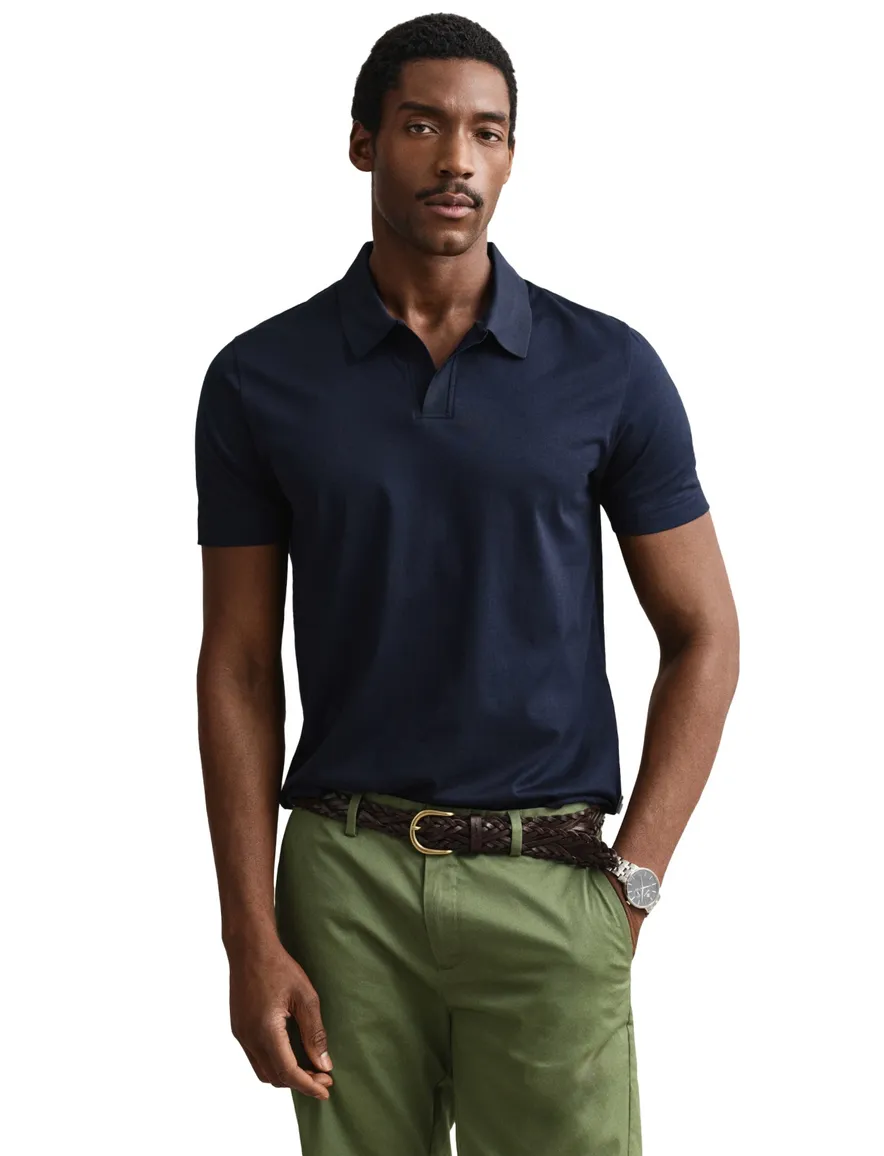 Gant polo donkerblauw korte mouw
