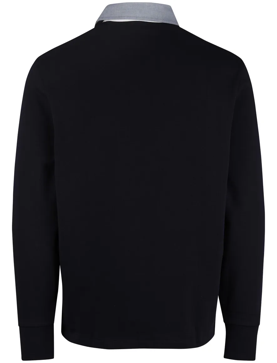 Gant trui rugby kraag donkerblauw