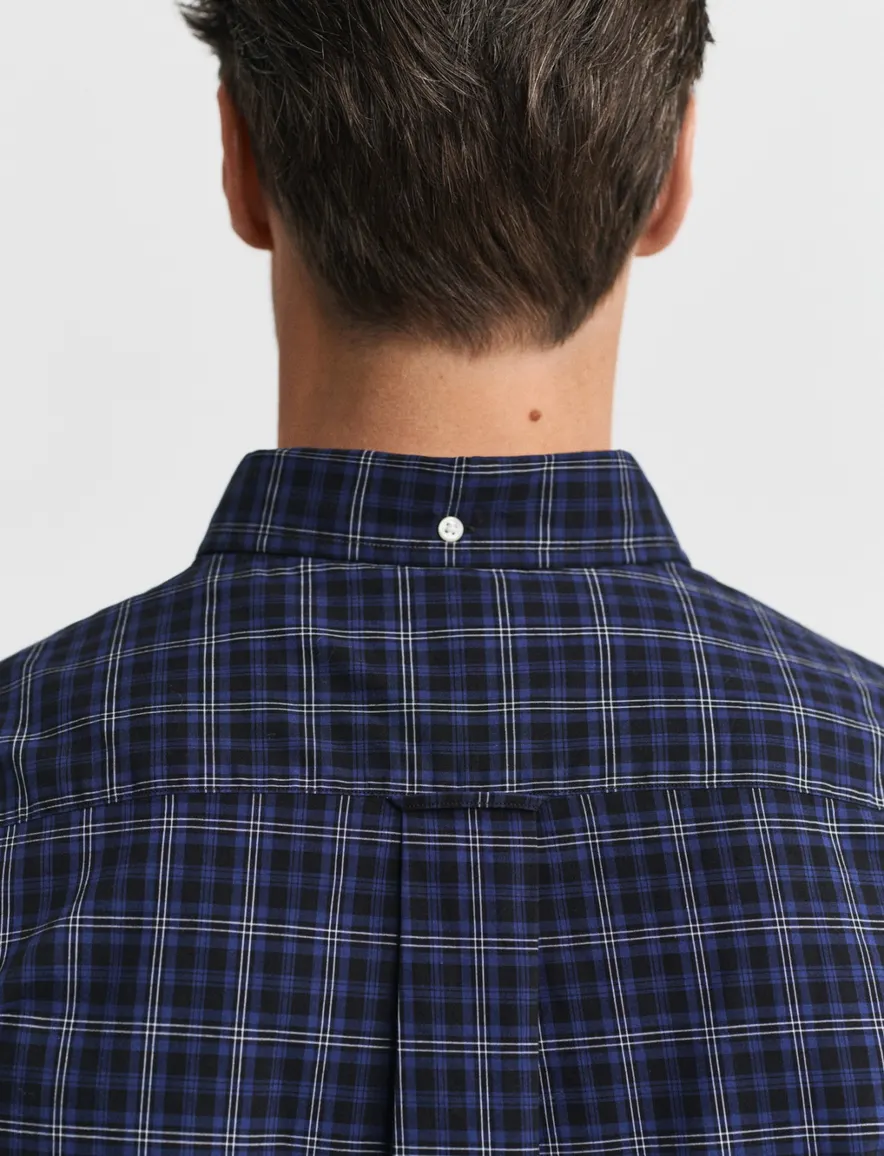 Gant overhemd donkerblauw geruit