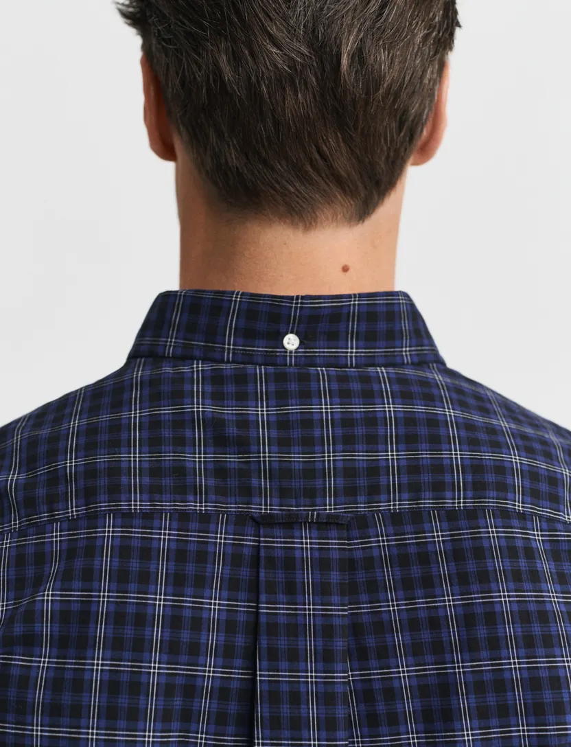 ruitjes overhemd donkerblauw button down Gant