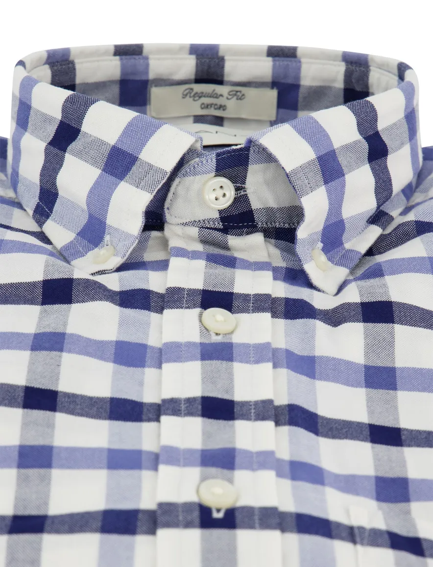Gant overhemd blauw geruit
