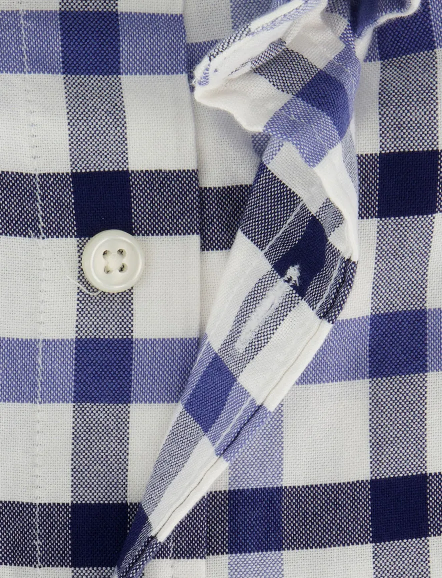Gant overhemd blauw geruit