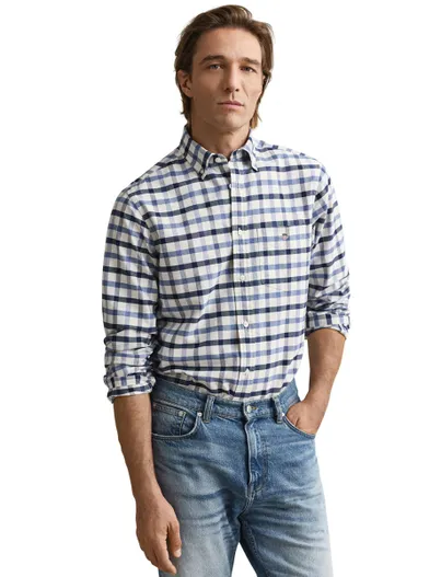 Gant Overhemd Gant geruit blauw normale fit