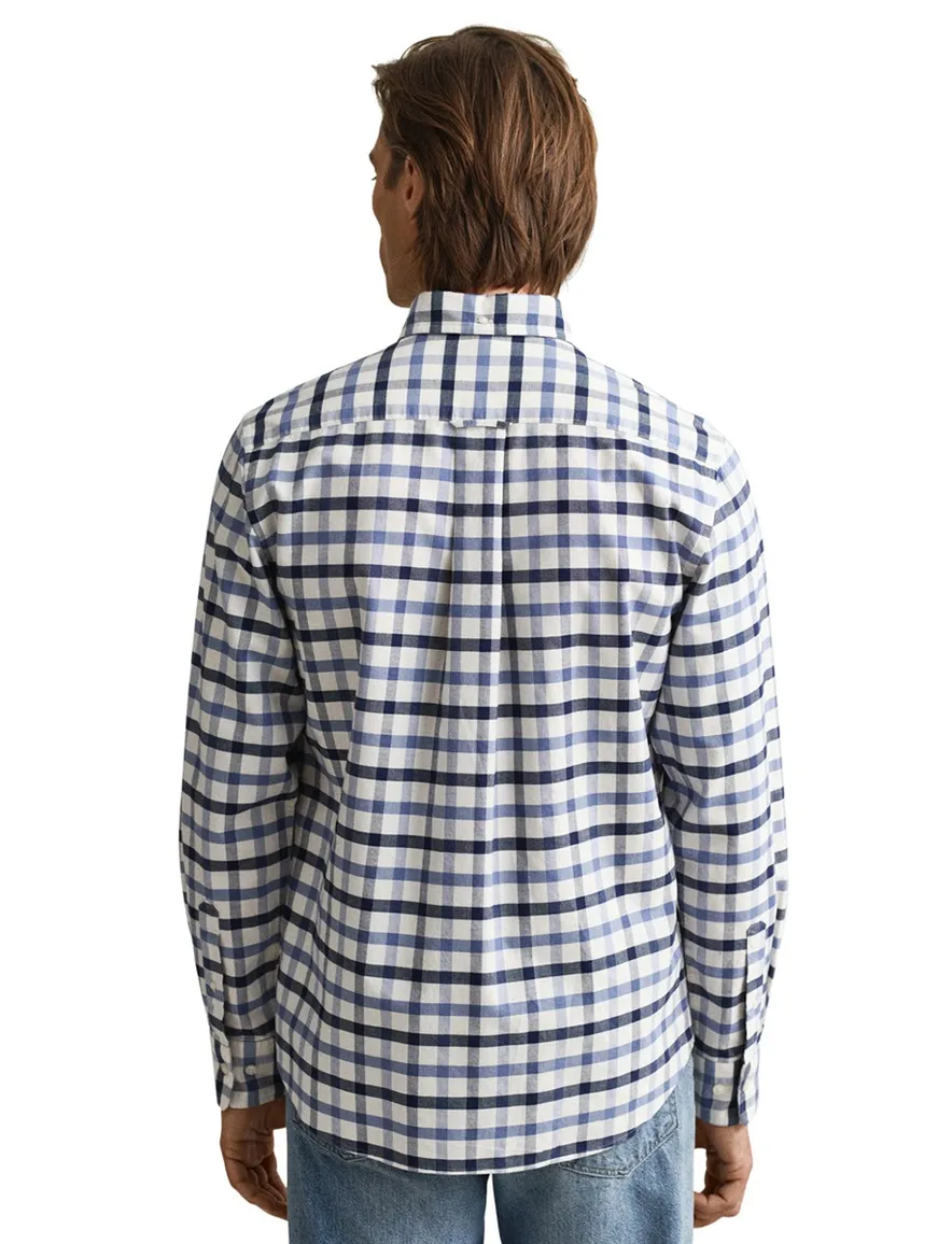 Gant overhemd blauw geruit