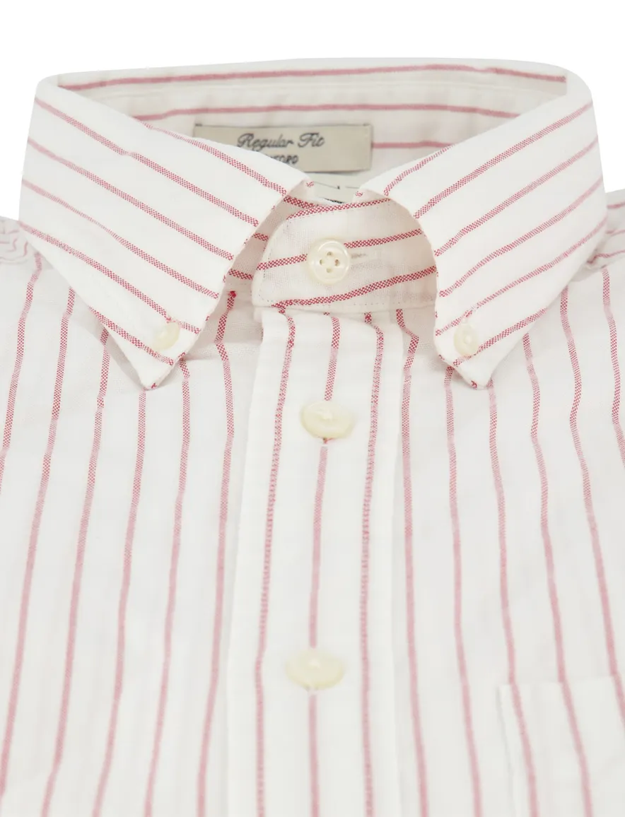 Gant overhemd wit roze gestreept
