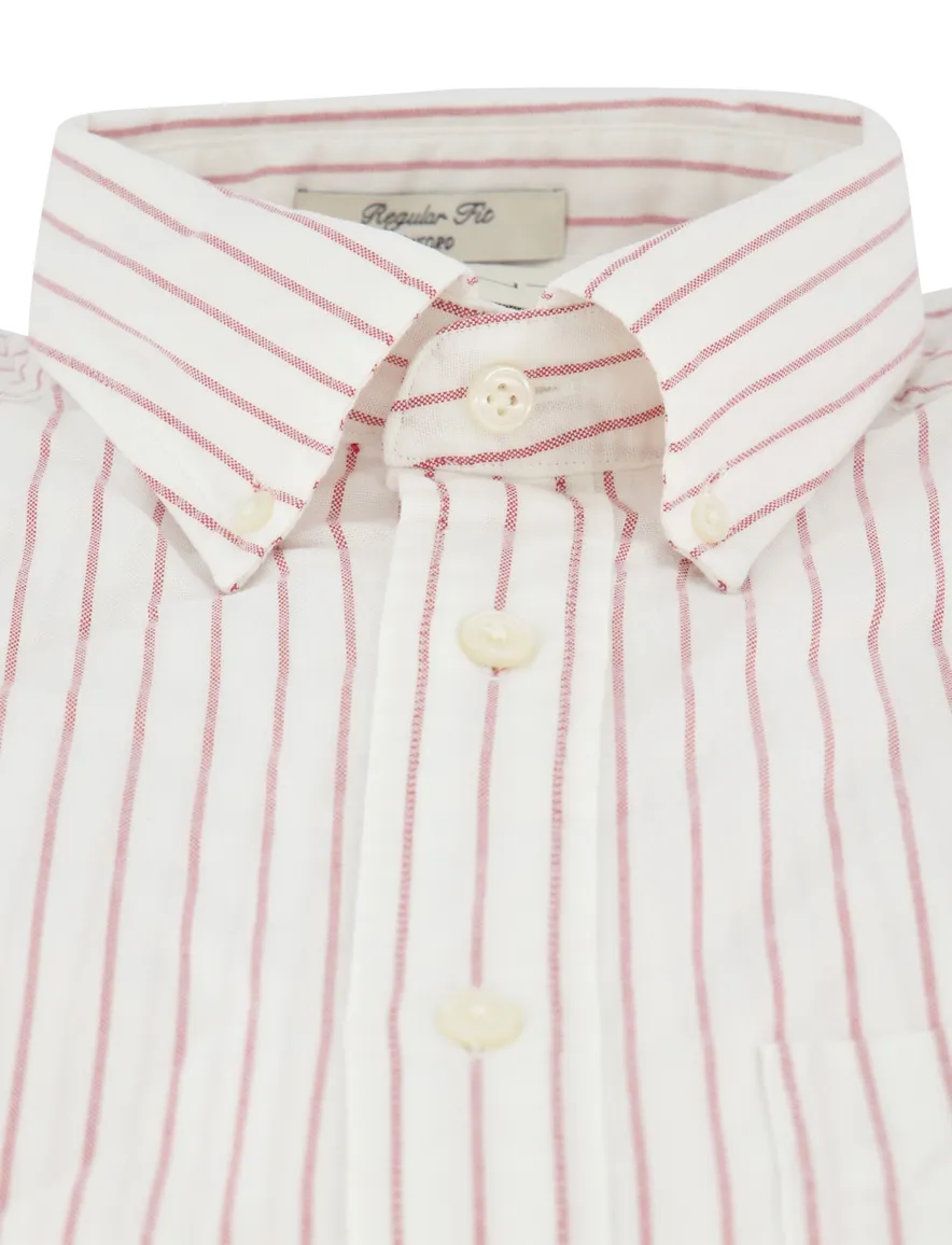 Wit Regular Fit Gant overhemd roze streep