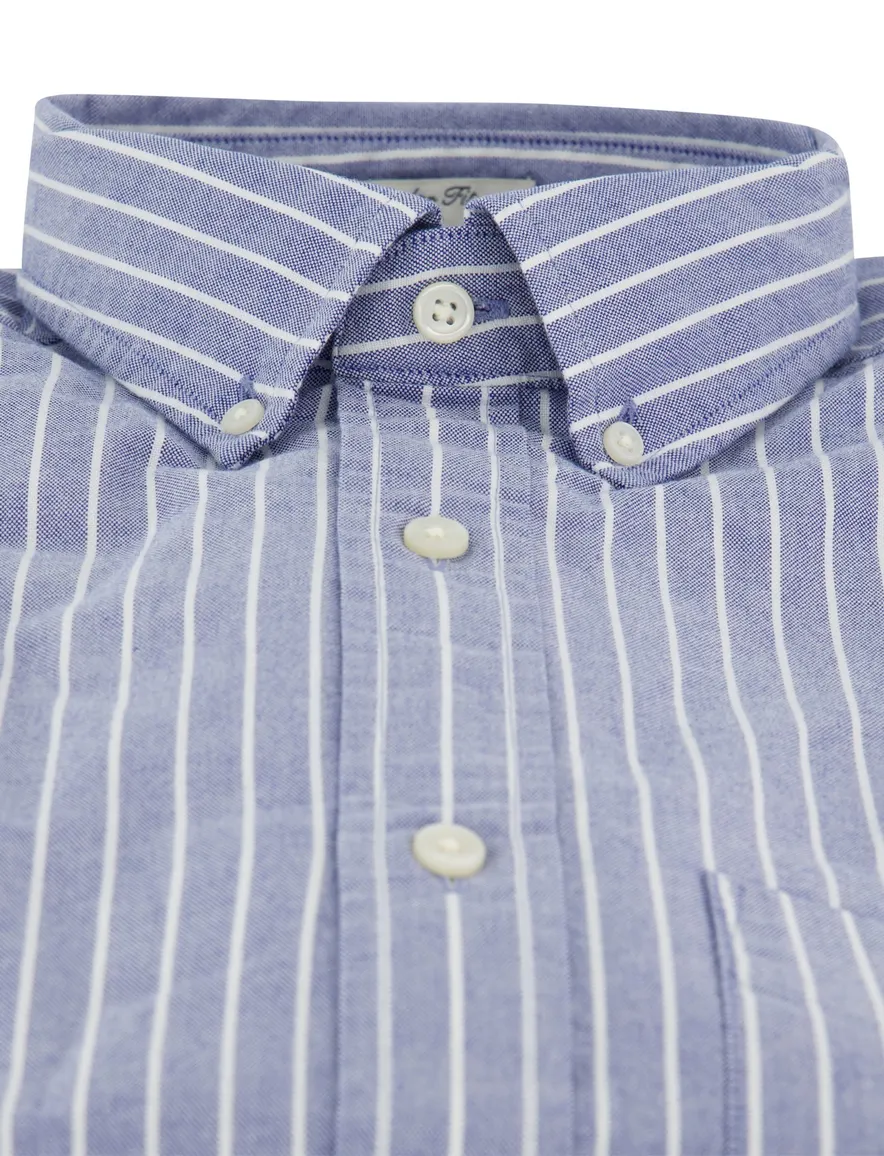 Gant overhemd blauw wit gestreept