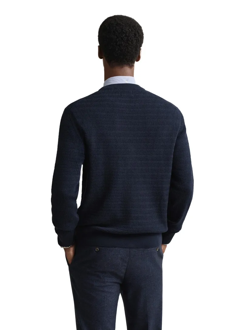 Gant trui navy lange mouw ronde hals
