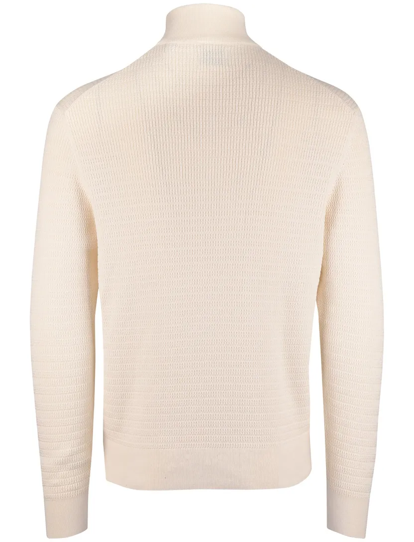 Trui Gant creme half zip lange mouw
