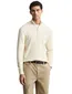 Gant half zip trui ecru gebreid