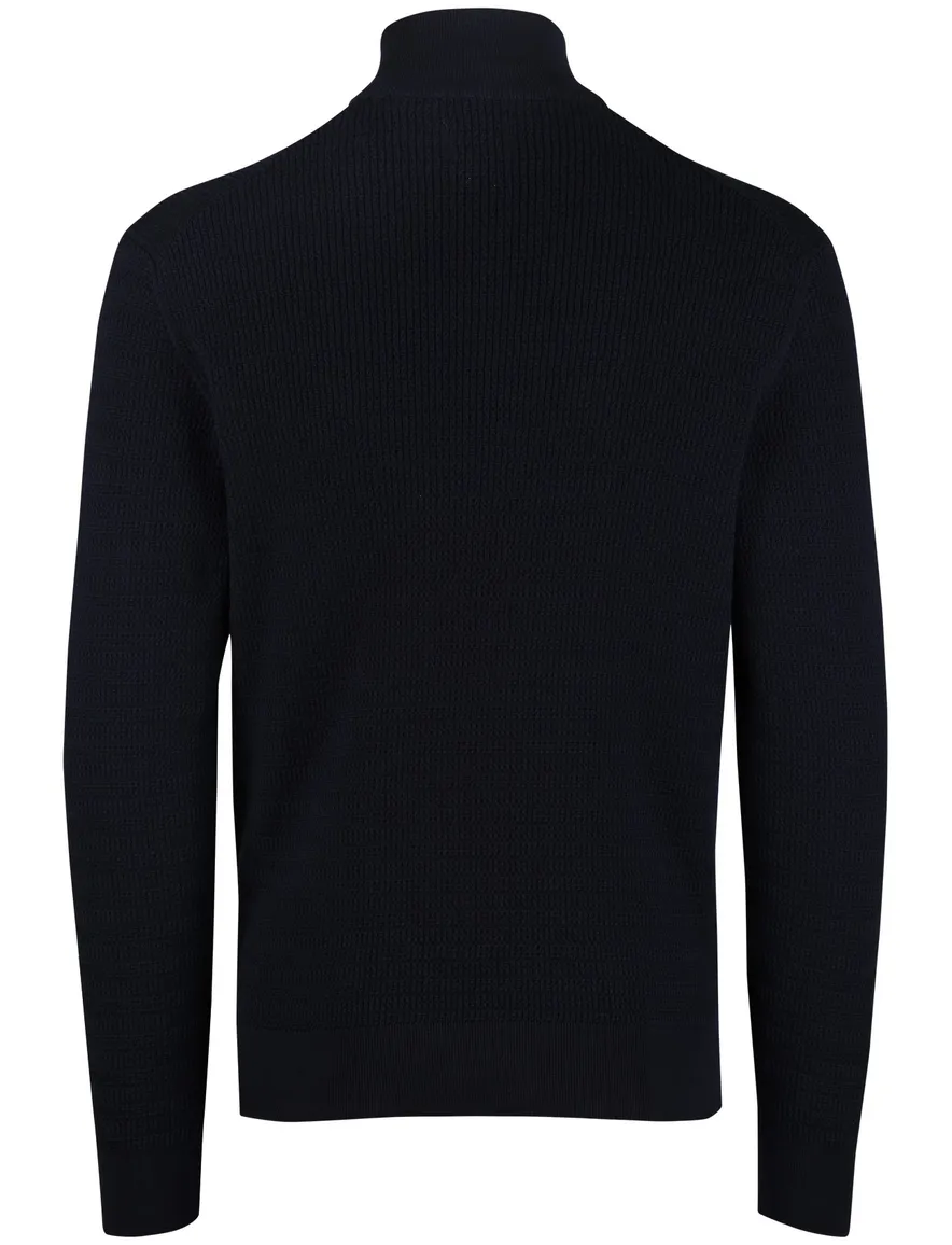 Gant trui half zipje donkerblauw lange mouw