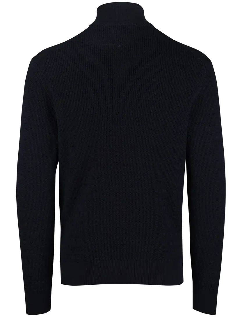 Gant trui half zipje navy lange mouw