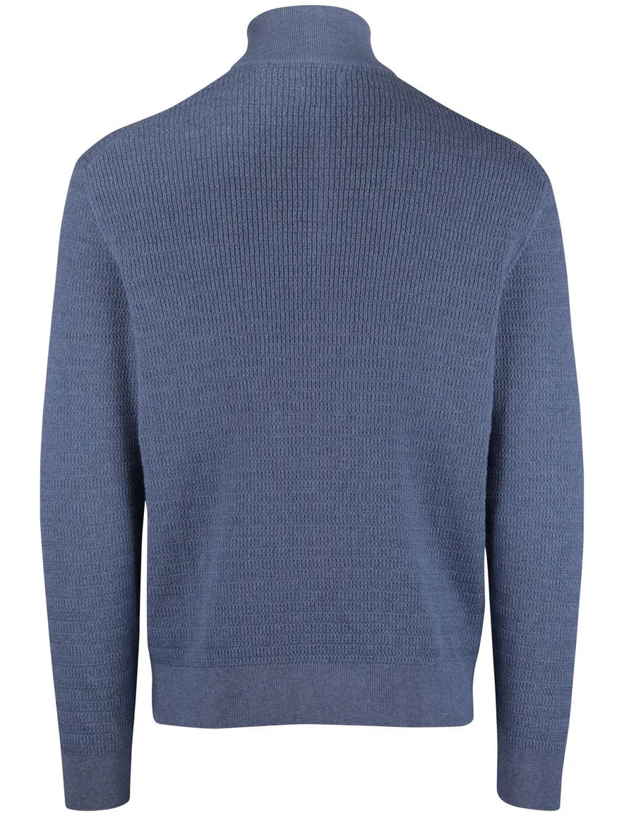 Gant trui half zip gebreid katoen normale fit blauw