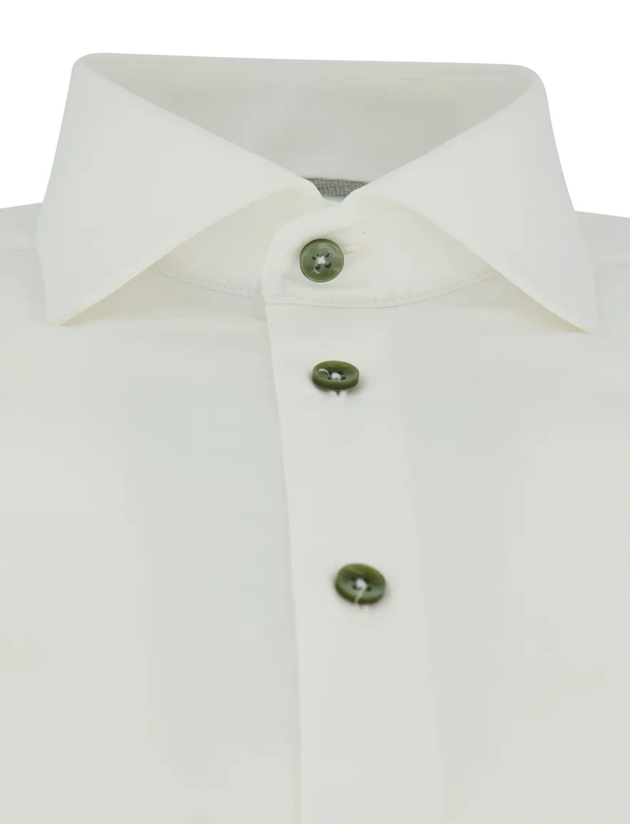 Mouwlengte 7 Ledub Slim Fit overhemd wit